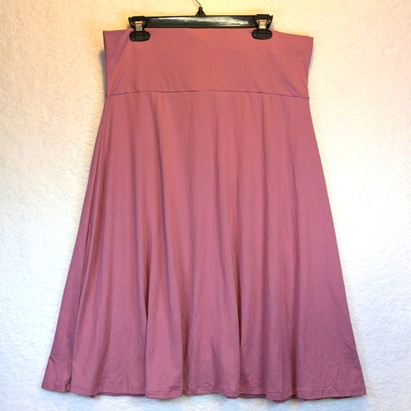Doublju Dresses & Skirts - Doublju Mauve Stretchy Midi A-Line Circle Skirt